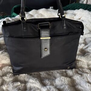 Black Swiss Gear Tote Bag with Gold Accents
